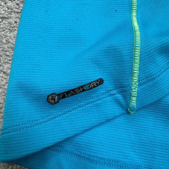 The North Face FlashDry 1/4 Zip Pullover Jacket Womens Small Blue Neon Green - Picture 10 of 16